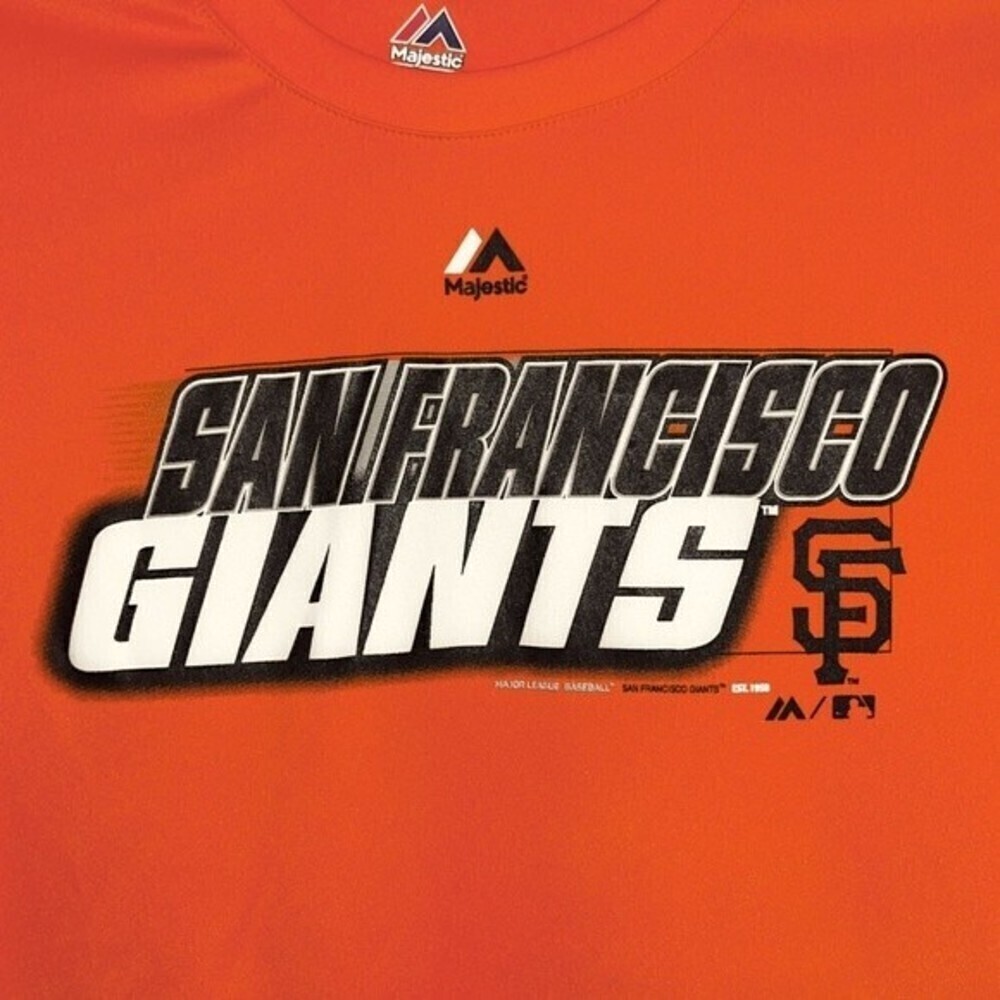 Majestic SF Giants Short Sleeve Shirt Kids Size Large 14 / 16 - Picture 3 of 4